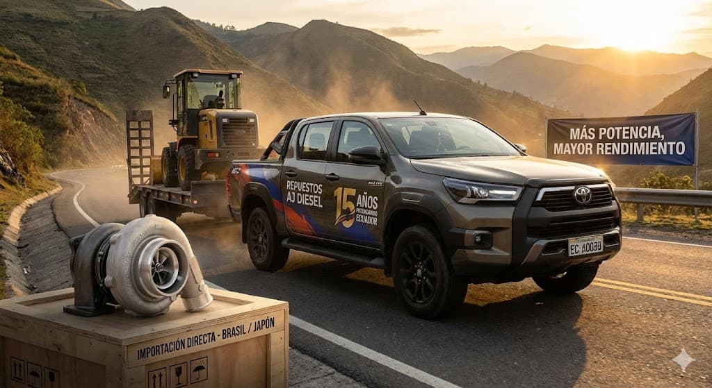 Repuestos AJ Diesel — 15 años potenciando Ecuador, importación directa Brasil y Japón